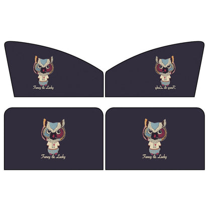 4 PCS / Set Car Window Magnet Sunshade Curtain Heat Insulation Sun Block, 4 PCS / Set (Hedgehog), 4 PCS / Set (Catman)