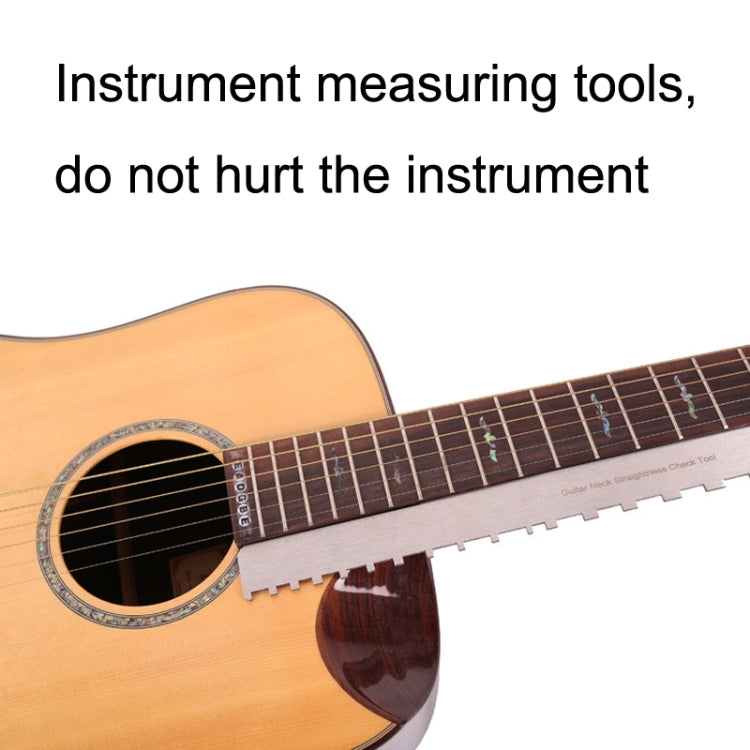 GNR2 Stainless Steel Measurement Bass Guitar Neck Ruler, Single Teeth, Single Teeth + Leveling Ruler