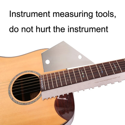 GNR2 Stainless Steel Measurement Bass Guitar Neck Ruler, Single Teeth, Single Teeth + Leveling Ruler