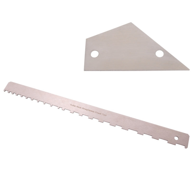 GNR2 Stainless Steel Measurement Bass Guitar Neck Ruler, Single Teeth, Single Teeth + Leveling Ruler