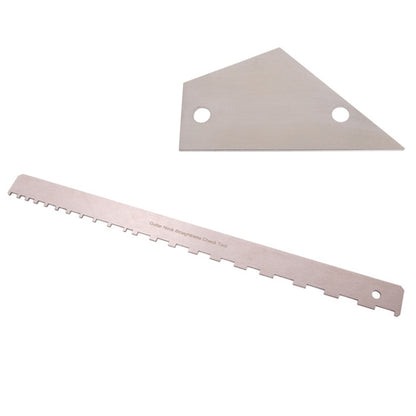 GNR2 Stainless Steel Measurement Bass Guitar Neck Ruler, Single Teeth, Single Teeth + Leveling Ruler