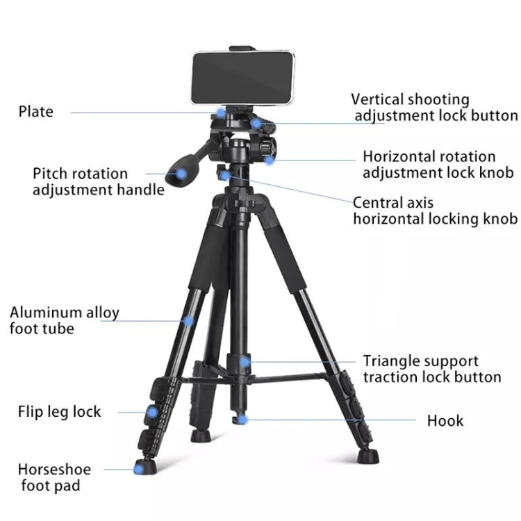 QingZhuangShiDai Q111H Aluminum Alloy Mobile Phone Camera Photography Tripod, Q111H(Black)