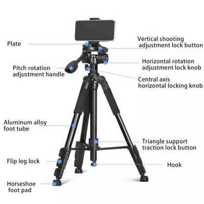 QingZhuangShiDai Q111H Aluminum Alloy Mobile Phone Camera Photography Tripod, Q111H(Black)