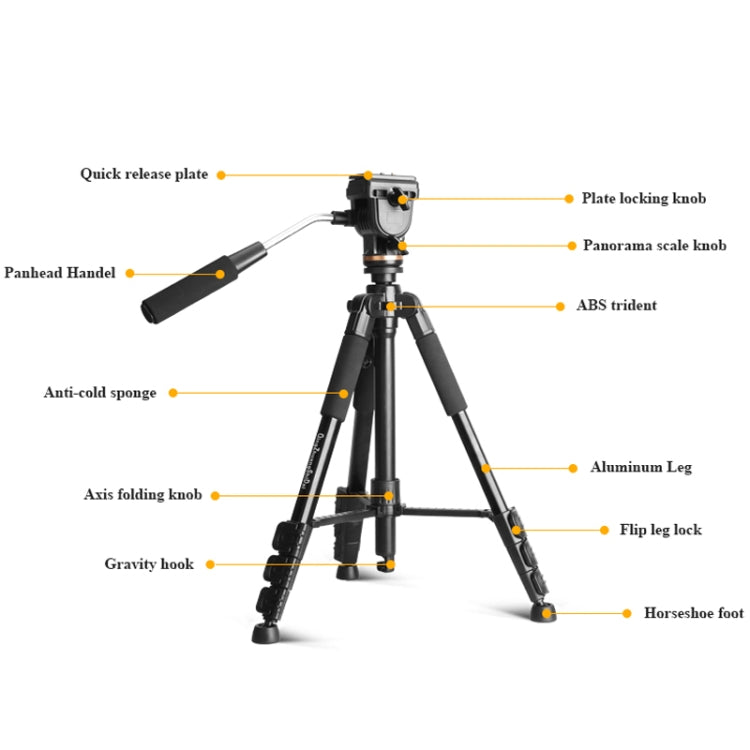 QingZhuangShiDai Q111S Aluminum Alloy Mobile Phone Camera Photography Tripod, Q111S(Black)