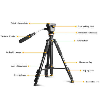 QingZhuangShiDai Q111S Aluminum Alloy Mobile Phone Camera Photography Tripod, Q111S(Black)