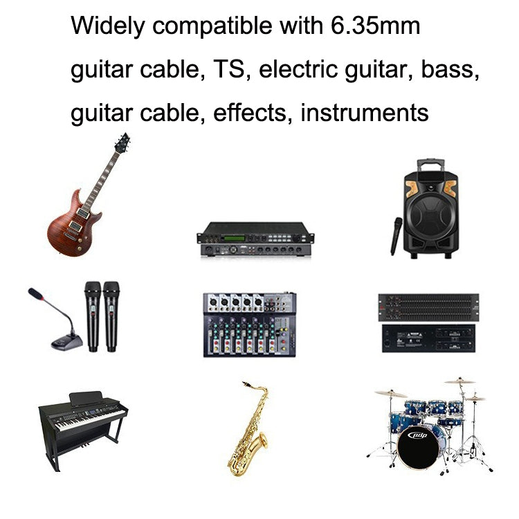 1 Straight Head +1 Elbow Head 6.35mm Guitar Cable Oxygen-Free Copper Core TS Large Two-core Cable, 0.15m, 0.3m, 0.5m, 1m, 1.5m, 2m, 3m, 5m, 8m, 10m