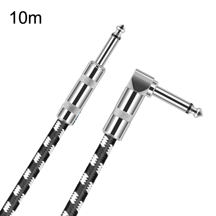 1 Straight Head +1 Elbow Head 6.35mm Guitar Cable Oxygen-Free Copper Core TS Large Two-core Cable, 0.15m, 0.3m, 0.5m, 1m, 1.5m, 2m, 3m, 5m, 8m, 10m