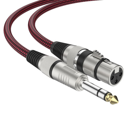 Red and Black Net TRS 6.35mm Male To Caron Female Microphone XLR Balance Cable, 0.5m, 1m, 1.8m, 3m, 8m, 10m, 12m, 15m, 20m, 25m, 30m