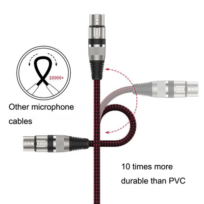 Red and Black Net TRS 6.35mm Male To Caron Female Microphone XLR Balance Cable, 0.5m, 1m, 1.8m, 3m, 8m, 10m, 12m, 15m, 20m, 25m, 30m