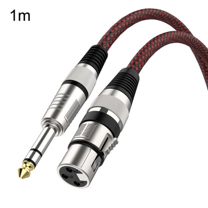 Red and Black Net TRS 6.35mm Male To Caron Female Microphone XLR Balance Cable, 0.5m, 1m, 1.8m, 3m, 8m, 10m, 12m, 15m, 20m, 25m, 30m