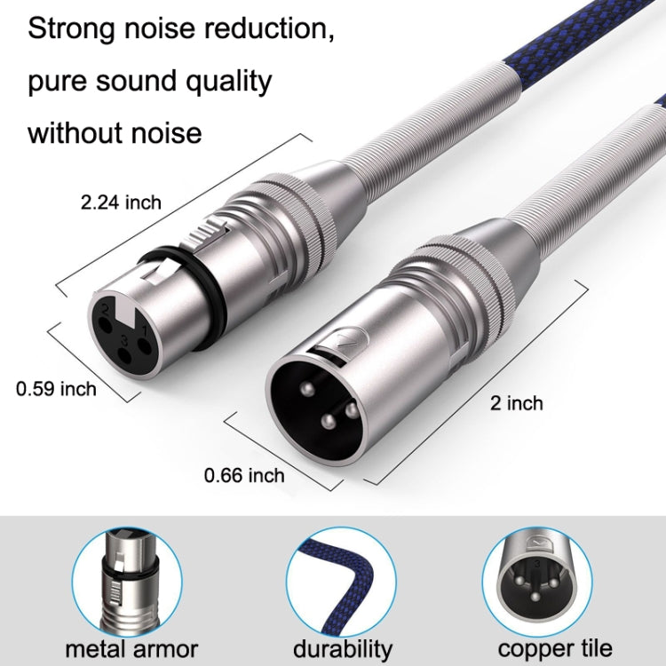 2pcs LHD010 Caron Male To Female XLR Dual Card Microphone Cable Audio Cable, 0.3m, 0.5m, 1m, 1.8m, 2m, 3m, 5m, 8m, 10m, 12m, 15m, 20m, 25m, 30m, 40m, 50m, 60m