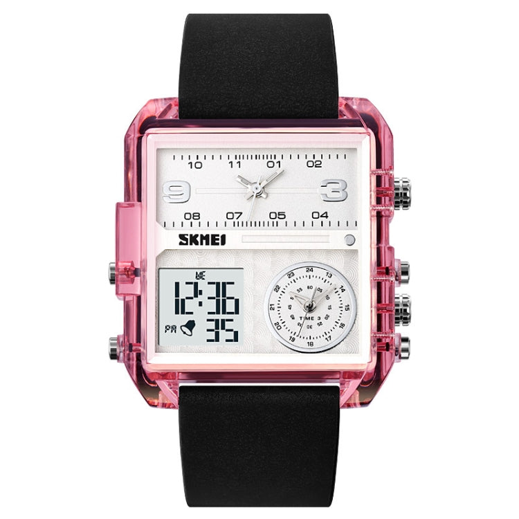 SKMEI 2021 Square Large Dial Triple Movement Men Sports Watch, 2021 Black Black Machine, 2021 Black White Machine, 2021 Amber, 2021 Transparent Blue, 2021 Transparent Pink, 2021 Transparent White