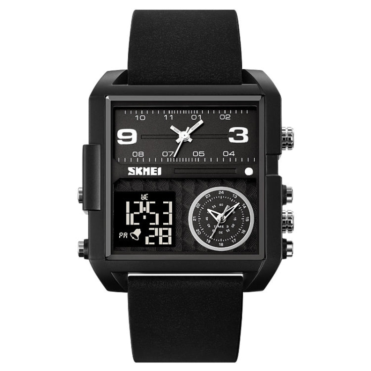 SKMEI 2021 Square Large Dial Triple Movement Men Sports Watch, 2021 Black Black Machine, 2021 Black White Machine, 2021 Amber, 2021 Transparent Blue, 2021 Transparent Pink, 2021 Transparent White