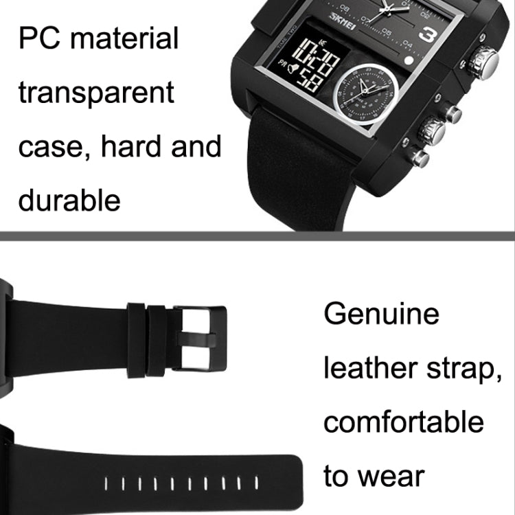 SKMEI 2021 Square Large Dial Triple Movement Men Sports Watch, 2021 Black Black Machine, 2021 Black White Machine, 2021 Amber, 2021 Transparent Blue, 2021 Transparent Pink, 2021 Transparent White