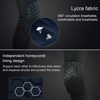 Long Sports Anti-collision Anti-fall Breathable Honeycomb Knee Pads, S, M, L, XL