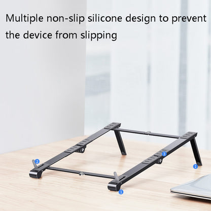 Oatsbasf 03040 Metal Mini Notebook Stand Aluminum Alloy Computer Cooling Folding Bracket