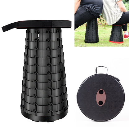 Outdoor Portable Folding Telescopic Plastic Stool Camping Fishing Garden Stool, 47cm(Black), 47cm(Red), 47cm(Yellow)