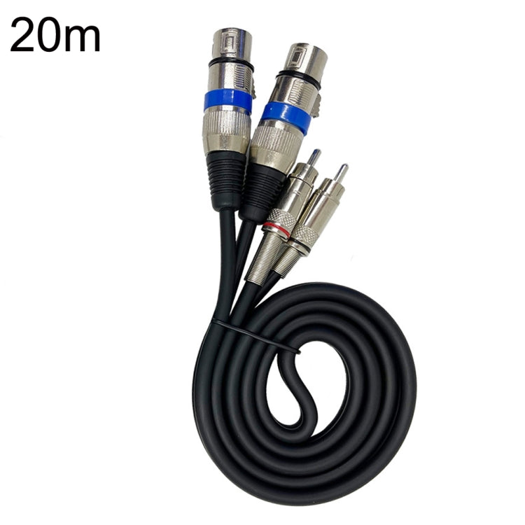 2RCA Male 2XLR Caron Female Speaker Audio Balance Cable, 0.5m, 1m, 1.5m, 2m, 3m, 5m, 10m, 20m
