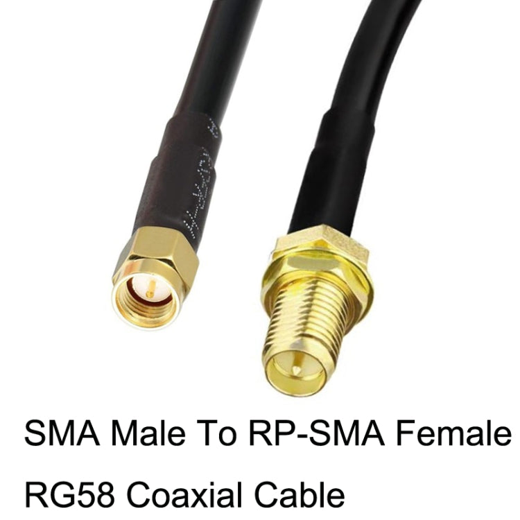 SMA Male To RP-SMA Female RG58 Coaxial Adapter Cable, SMA Male To RP-SMA Female 0.5m, SMA Male To RP-SMA Female 1m, SMA Male To RP-SMA Female 1.5m, SMA Male To RP-SMA Female 3m, SMA Male To RP-SMA Female 5m, SMA Male To RP-SMA Female 10m