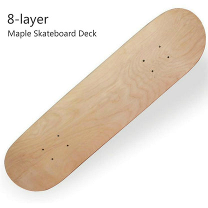 Four-wheeled Skateboard 8-layer Maple Double Raised Skateboard Surface Roughcast Board, 31 x 8 inch