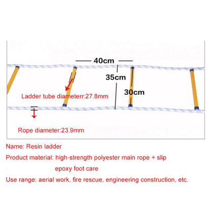 Resin Anti-skid Firefighting Rope Ladder Aerial Work Soft Ladder Rescue Ladder, 20m, 30m