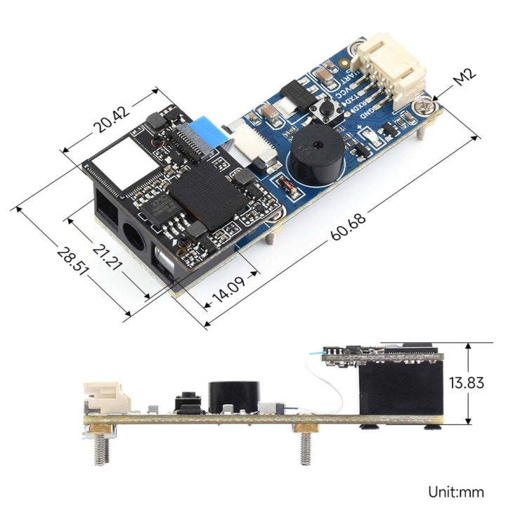 Waveshare 2D Codes Scanner Module Supports 4mil High-density Barcode Scanning,23962, 23962