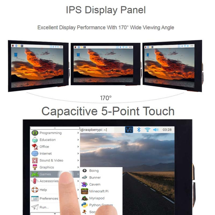 Waveshare 3.5inch 480x800 IPS Capacitive Touch LCD Display For Raspberry Pi ,HDMI Interface, 3.5 inch