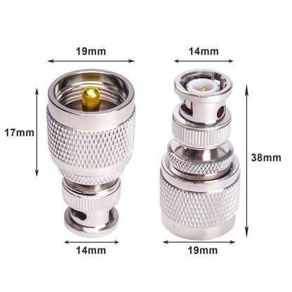PL259 BNC Male To UHF Male Straight RF Coax Adapter Convertor, BNC Male To UHF Male