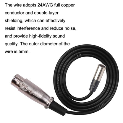 Xlrmini Caron Female To Mini Male Balancing Cable For 48V Sound Card Microphone Audio Cable, 0.5m, 1m, 1.5m, 2m, 3m, 5m, 10m