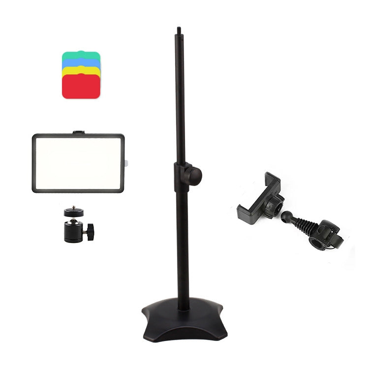 6 Inch 3200-5500K Three-color Temperature Photography Flat-panel Live Fill Light,Spec:, Small Tripod, 30cm Bracket, 42CM Bracket, 0.5m Bracket, 0.5m Bracket +Bluetooth RC, 2.1m Bracket, 2.1m Bracket+Bluetooth RC, Overhead Bracket