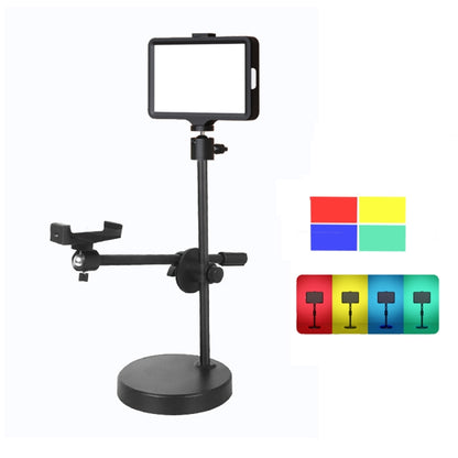 6 Inch 3200-5500K Three-color Temperature Photography Flat-panel Live Fill Light,Spec:, Small Tripod, 30cm Bracket, 42CM Bracket, 0.5m Bracket, 0.5m Bracket +Bluetooth RC, 2.1m Bracket, 2.1m Bracket+Bluetooth RC, Overhead Bracket