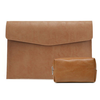 PU Leather Litchi Pattern Sleeve Case For 14 Inch Laptop, Style:, Single Bag (Light Brown), Single Bag  (Dark Brown), Single Bag ( Black, Liner Bag + Power Bag  (Light Brown), Liner Bag + Power Bag  (Dark Brown), Liner Bag + Power Bag  (Black)