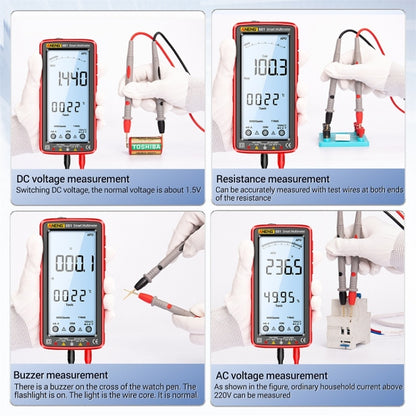 ANENG 681 LCD Digital Display Screen Smart Automatic Range Rechargeable Multimeter, 681 Red, 681 Black