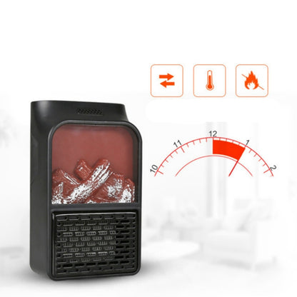 Flame Simulation Mini Portable Desktop Heater, Without Remote Control UK, Without Remote Control EU, With Remote Control US, Without Remote Control US