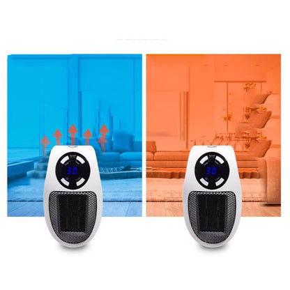 Mini Plug-in LCD Timing Electric Heater Office Home Heater Foot Warmer, With Remote Control EU, With Remote Control US 110v