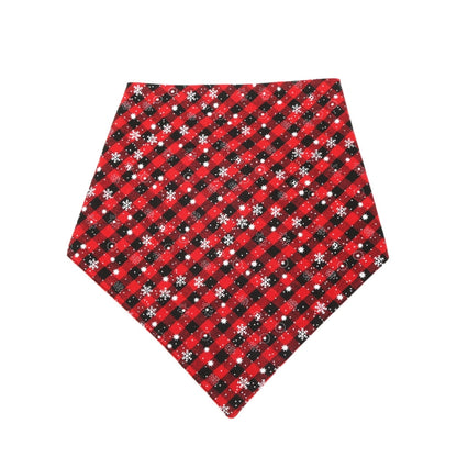 Pet Triangle Towel Christmas Snowflake Dog Saliva Towel, S, L