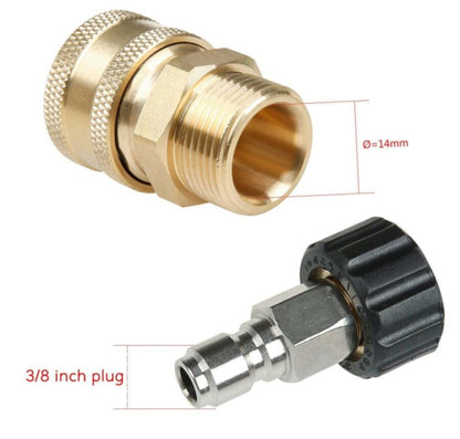 Pressure Washer Accessories Quick Connect Car Wash Water Hose Quick Connection, 14-3/8 Male + 14-3/8 Female, 14-3/8 Male + 15-3/8 Female, 15-3/8 Male + 15-3/8 Female, 15-3/8 Male + 14-3/8 Female