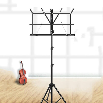 Portable Folding  Lifted and Thickened Piano Stand Guzheng Guitar Home Music Stand, Black, Black Yellow