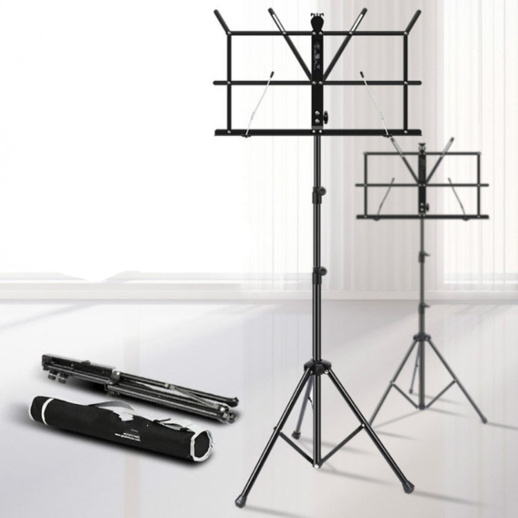 Portable Folding  Lifted and Thickened Piano Stand Guzheng Guitar Home Music Stand, Black, Black Yellow