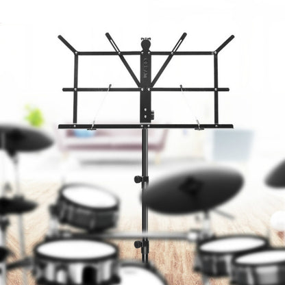 Portable Folding  Lifted and Thickened Piano Stand Guzheng Guitar Home Music Stand, Black, Black Yellow