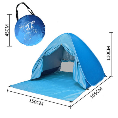 With Curtain Automatic Instant Pop Up Tent Potable Beach Tent, 150x165x110cm, 200x165x130cm