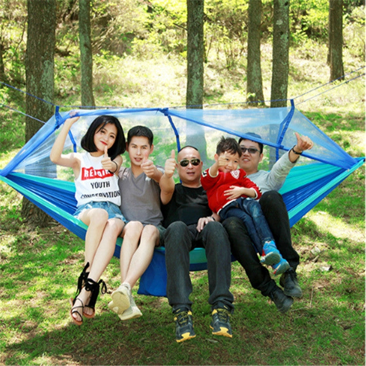 Outdoor Mosquito Net Hammock Camping Ultralight Nylon Double Camping Air Tent, 260x140cm Pink Blue