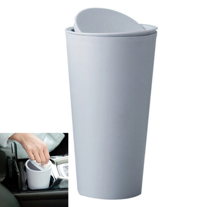Desktop Plastic Rocker Cover Car Storage Round Barrel Car Tissue Trash Can