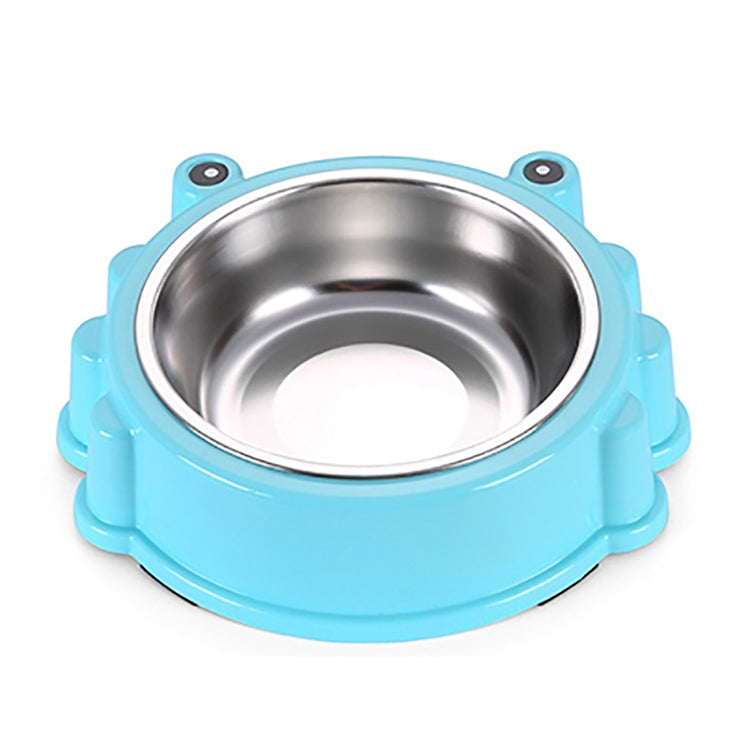 Cartoon Animal Type Stainless Steel Pet Dog Single Bowl, Blue, Red, Green