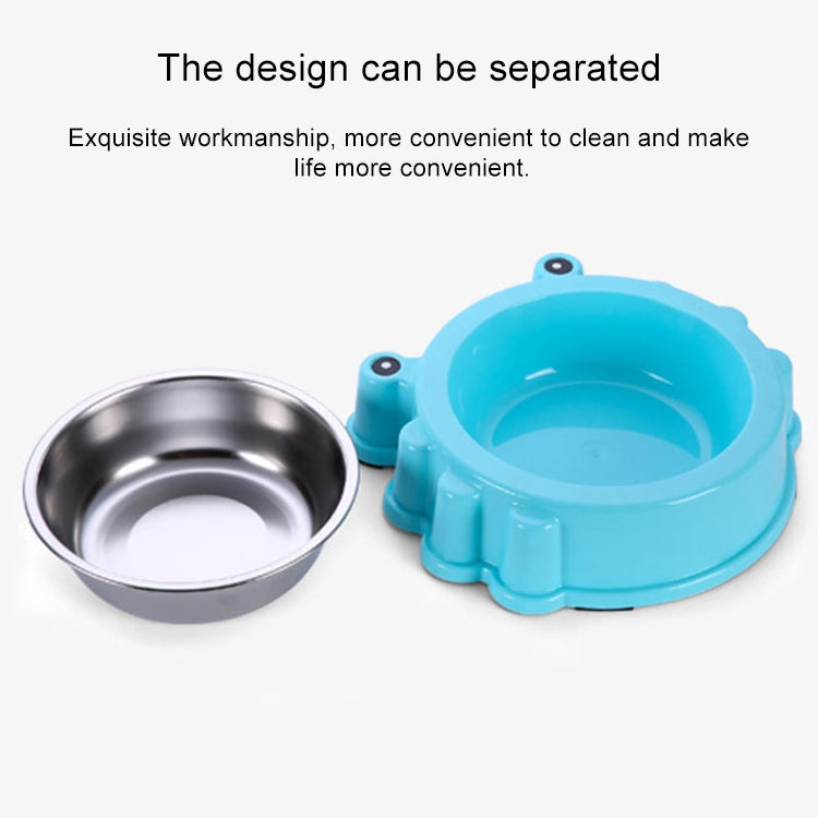 Cartoon Animal Type Stainless Steel Pet Dog Single Bowl, Blue, Red, Green