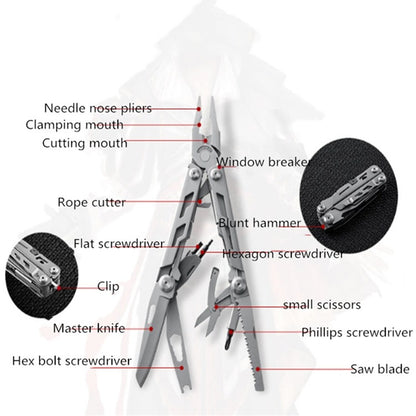 14 in 1 Multifunctional Pliers Folding Combination EDC Gadget Camping Survival Equipment Universal Tool Pliers, 14 in 1