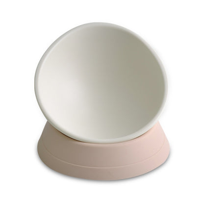 Pet Supplies Any Angle Anti-skid Wear-resistant Oblique Cat and Dog Bowl, White, Pink