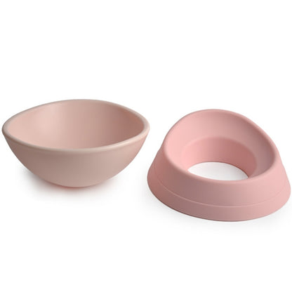 Pet Supplies Any Angle Anti-skid Wear-resistant Oblique Cat and Dog Bowl, White, Pink