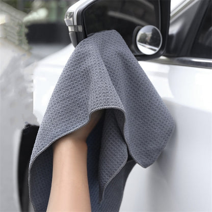 Pineapple Lattice Microfiber Lint-free Absorbent Honeycomb Car Washing Towel, 40x40cm