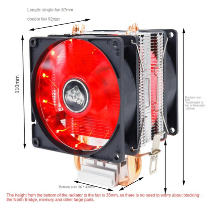 Desktop Computer 6 Copper Tube CPU Radiator Super Quiet, 6 Tube Without Light 3-pin Single Fan, 6 Tube Without Light 3-pin Double Fan, 6 Tube Blue Light 3-pin Single Fan, 6 Tube Blue Light 3-pin Double Fan, 6 Tube PWM Single Fan, 6 Tube PWM Double Fan
